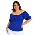 thumbnail image 1 of Blusa capesina con nudo Roman Fashion /Tallas Extras, 1824 (Azul rey) azul 38 Roman Fashion BL-GR-1824-REY, 1 of 6