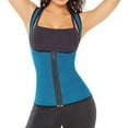 thumbnail image 1 of Blue Waist Trainer Front Zipper for Women Neoprene Body Shaper for Gym Workout Waist Training FREE Eyeglass Pouch by Juniper's Secret (Blue, XXL - US 10/12), 1 of 5