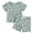 Green, variant on Girls Summer Outfits Summer Bow Print Short Sleeve Top and Shorts Soft Casual Set Toddler Girl Clothes Green 12-18 Months