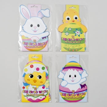 EASTER EGG SHRINK WRAP DECOR 12CT/PK 4AST 12PC MERCHSTRIP, Case Pack of 48