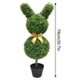 thumbnail image 3 of TETAIA 31 INCH Artificial Easter Bunny-Shaped Tree with Bowknot Topiary Rabbit Shaped Topiary Trees Uv-Resistant Faux Boxwood Topiaries Plant for Porch Ornament Easter Decor Outdoor Indoor Bunny Tree, 3 of 6
