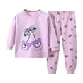 thumbnail image 2 of Dakiuu 6M-11Y Boys Girls Pajamas Girls' Pink Long Sleeve Shirt Pants 2 Pcs Pj Set Baby Toddler Boys' Cute Dinosaur Nightwear Sleepwear Clothes for Kids Purple 18-24 Months (90), 2 of 8