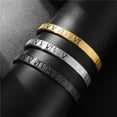 thumbnail image 4 of JO WISDOM Bracelets For Men Roman Numeral Bangle Bracelet Stainless Steel Mens Luxury Bracelets Jewelry Gifts Gold/Silver/Black Gifts For Him Gift Valentine’s Day Birthday Christmas Gifts, 4 of 4