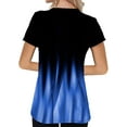 thumbnail image 2 of VSNOW Women Gradient Color Short Sleeve Tunic Tops T-Shirt Blouse, 2 of 5
