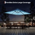 thumbnail image 3 of 10 ft Solar Lights Cantilever Patio Umbrella with Base Included, 360° Rotation Offset Umbrella, Easy Crank & Tilt Adjustment, UV Protection for Backyard, Poolside, Deck -Turquoise, 3 of 8