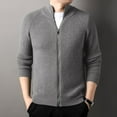 thumbnail image 4 of YLSDY Men's Mock Neck Cardigan Sweater Full Zip up Sweaters Slim Fit Knitted Cardigans Sweaters Fall Winter Warm Clothing Gray XL, 4 of 5