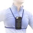 thumbnail image 1 of Rooster Wrap Black - Retractable Cell Phone Holder - Mobile Phone Chest Mount - Universal Cell Phone Accessory - Smart Phone Harness - Body Lanyard, 1 of 4