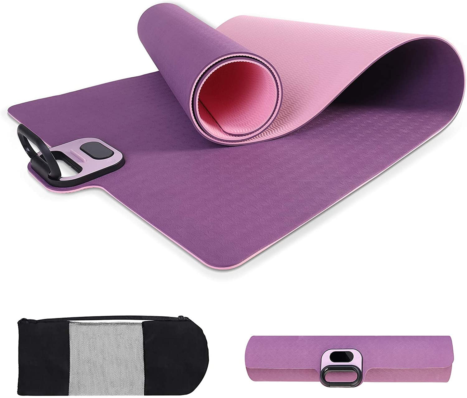 TPE Yoga Mat Gym Gymnastics Exercise Pilates Fitness Workout Mats Non Slip Thick Ideal for Home and Kids 72x24x0.24in 