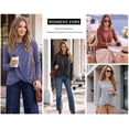 thumbnail image 5 of OALUXE Long Sleeve Shirts for Women Dressy Casual Tunic Tops Crewneck Front Twist Blouses, 5 of 7