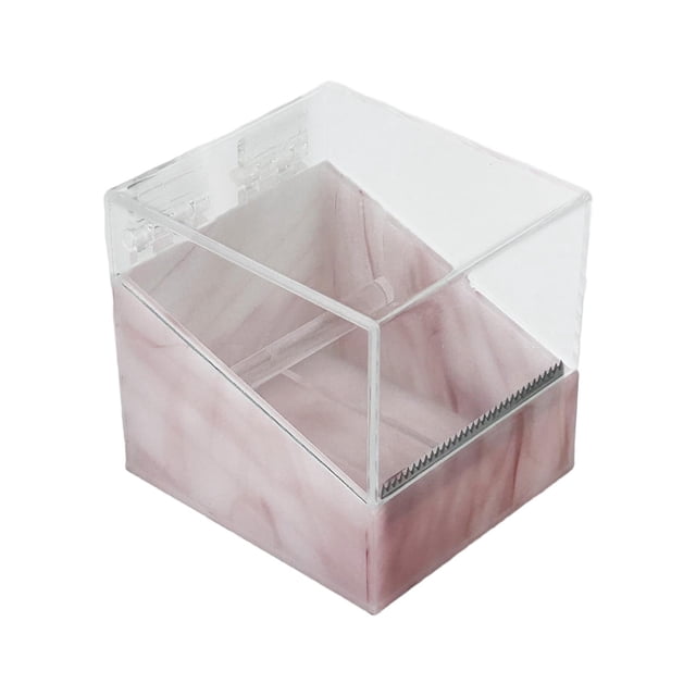 de cinta de pestañas Caja de almacenamiento de cinta de pestañas, máquina a de cinta a prueba de polvo con soporte de rollo de cinta textura rosa