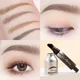 thumbnail image 3 of Pasta para pintar cejas con pincel cuadrado, color marrón miel, té, prensado, tinte 3D, crema potenciadora de cejas, modificación de la línea del cabello, 3 of 5