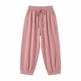 thumbnail image 7 of Maean Women Cotton Linen Pant Elastic High Waisted Wide Leg Palazzo Casual Lounge Trousers with Pockets, 7 of 7