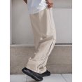 thumbnail image 3 of FEOYA Baggy Parachute Sweatpants Men Straight Vintage Track Pant Sport Skateboard Trousers Hip Hop Side Stripes Sweatpants Loose Y2K Streetwear with Drawstring 2XL Beige, 3 of 7