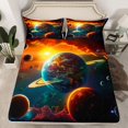 thumbnail image 2 of Homewish Psychedelic Galaxy Planet 4 Pieces Queen Sheet Sets for Kids Teens,Outer Space Ultra Soft Flat Sheet,Universe Cosmos Queen Fitted Sheet,Super Cozy Room Decor, 2 of 7