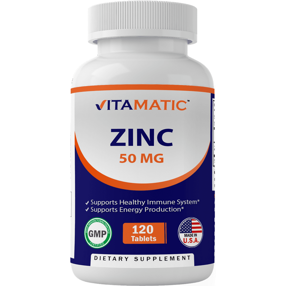 Vitamatic Zinc 50 mg as Zinc Supplement as Gluconate 120 Tablets (50mg