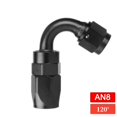 thumbnail image 1 of 1Pc Universal AN4 AN6 AN8 Straight 45 60 90 120 150 180 Degree Oil Fuel Swivel Hose Oil Hose End Adapter Kit Black~0791, 1 of 1