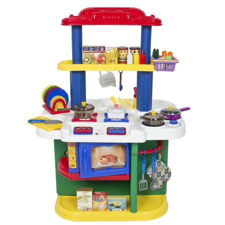 Deluxe Children Kitchen Cooking Pretend Play Set With Accessories