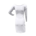 thumbnail image 5 of Fartey Women's Off-Shoulder Bodycon Dress Slim Fit Long Sleeve Ribbed Mini Dresses Soft Comfy Beach Vacation Party Cocktail Dresses White S-2XL, 5 of 5