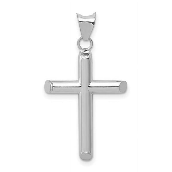 Finest Gold 14K White Gold Polished Hollow Cross Pendant