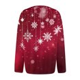 thumbnail image 5 of Women's Fashion Christmas Printed Long Sleeve Knitted Cardigan Button Down Jacket for Holiday Casual Wear and Women's Outerwear with Festive Design,Deep Red,S, 5 of 6