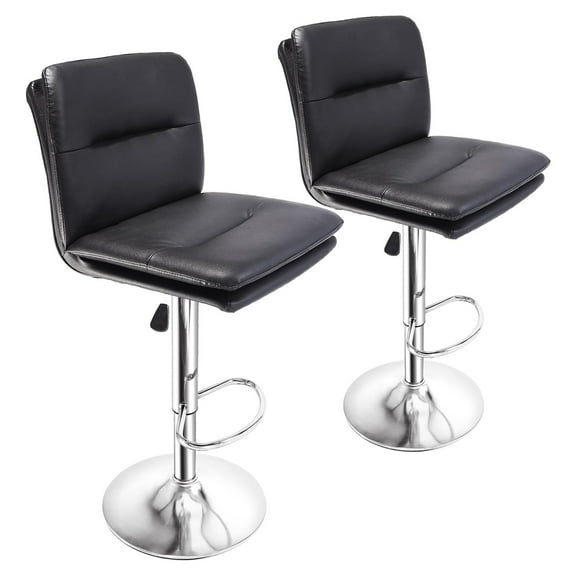 Luonavei Modern Bar Stools Set of 2 Counter Height Bar Stool with Back, Faux Leather Upholstered Barstools Modern Adjustable Swivel Bar Chairs for Home Kitchen Island