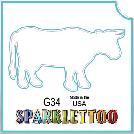 Ruby Red Paint G34 2 x 2 in. 3 Ply Cow Design Glitter Tattoo, Pack of 100