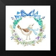 thumbnail image 2 of Del Sol, Ani 12x12 Black Modern Framed Museum Art Print Titled - Holiday Bird Wreath II, 2 of 5