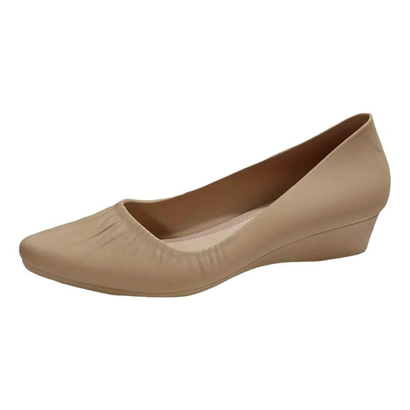 YLYL Women's Pumps Wedge Heel Pointed Toe Fashion Casual Slip on Work Office Party Dress Shoes