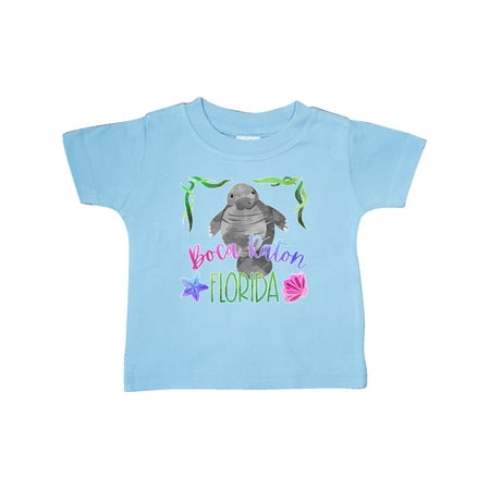 

Inktastic Boca Raton Florida Cute Swimming Manatee Gift Baby Boy or Baby Girl T-Shirt