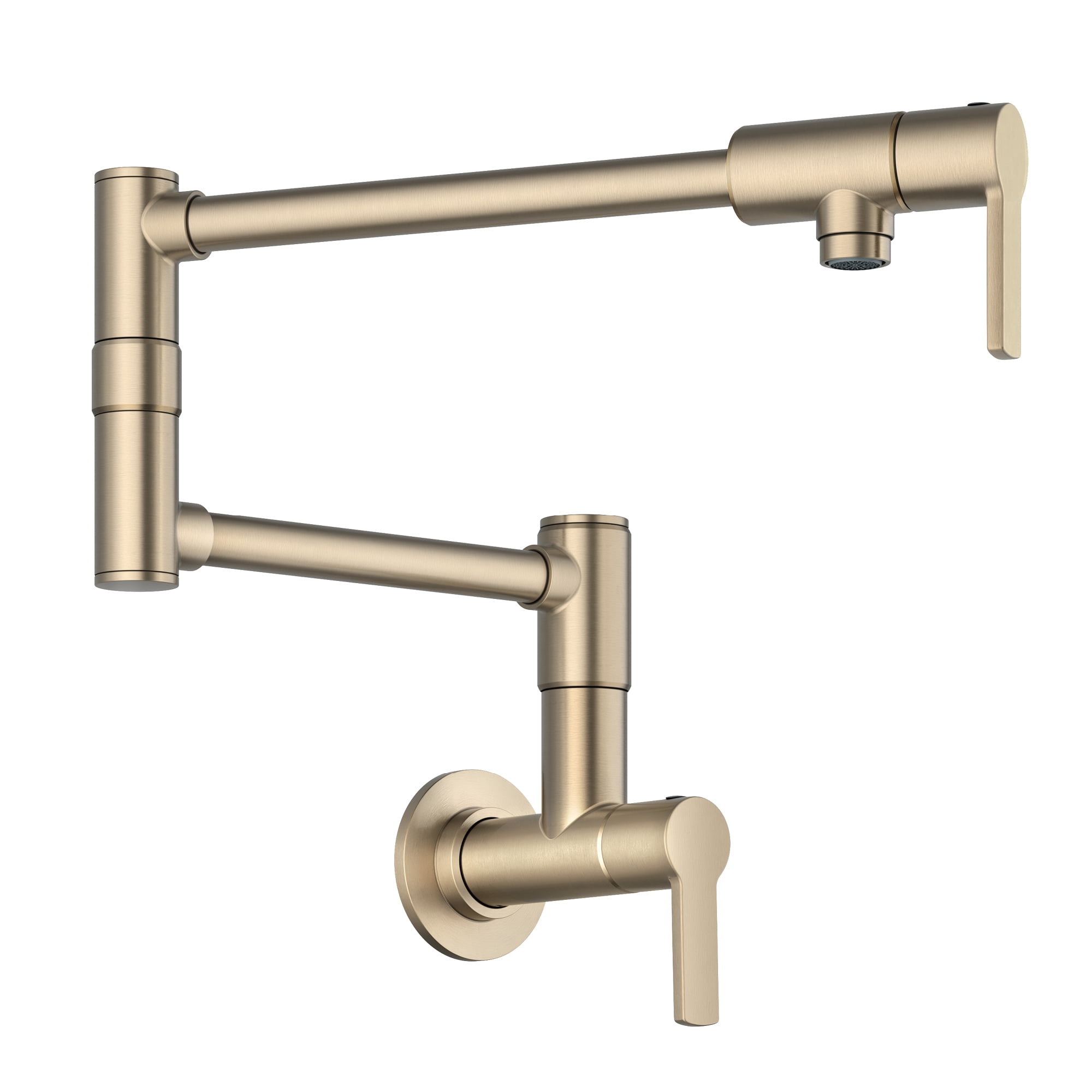 KRAUS® Oletto™ Wall Mount Pot Filler Kitchen Faucet with Retractable Arm in Spot-Free Antique Champagne Bronze