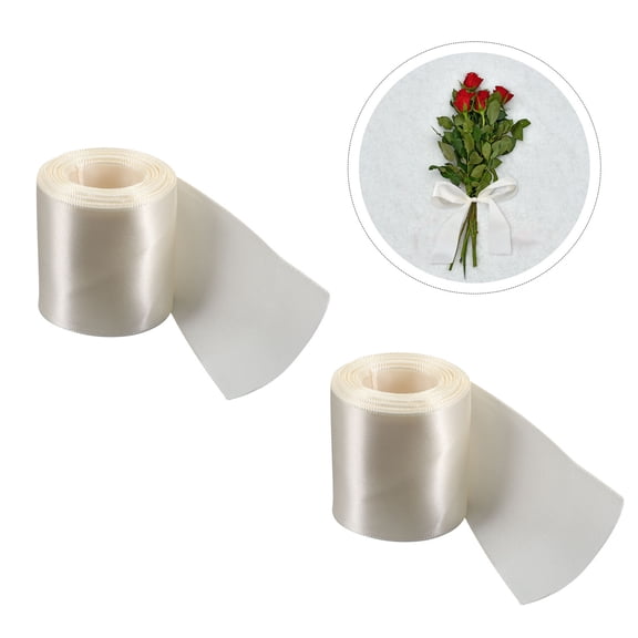 FOMIYES 2-Pack Beige Wrapping Ribbon for Wedding Invitations, Crafts, Party Decorations and Packaging