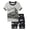 A01 Grey, variant on Kids Boys Summer Shorts Set Toddler Boy Cute Outfit Set Short Sleeve Print Tee Tops and Elastic Shorts