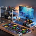 thumbnail image 5 of Colorful Cats and Butterflies Desk Mat,Large Watercolor Kittens Butterfly Gaming Keyboard Mouse Pad,Non-Slip Rubber Base Desk Pad Thick Stitched Edges Waterproof Mousepad Mouse Mat 31.5"x11.8", 5 of 5