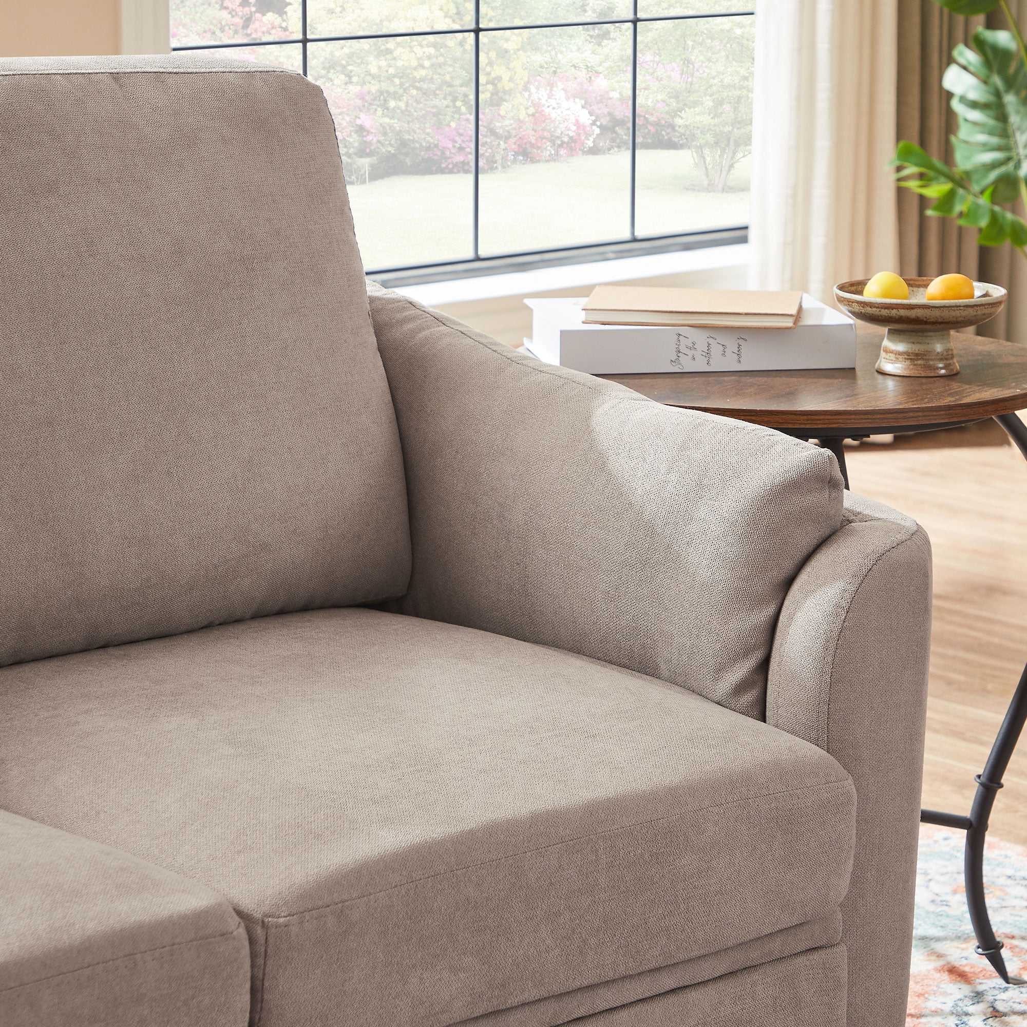 Soscana Small Sofa Couch Loveseat, 2 Seater Sofa for Living Room Apartment Bedroom Studio Office Small Space,Beige