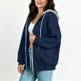 thumbnail image 7 of Hurxie Women's Zip Up Y2K Hoodies Casual Long Sleeve Sweatshirts Fall Winter Track Jackets with Pockets Navy,M, 7 of 7