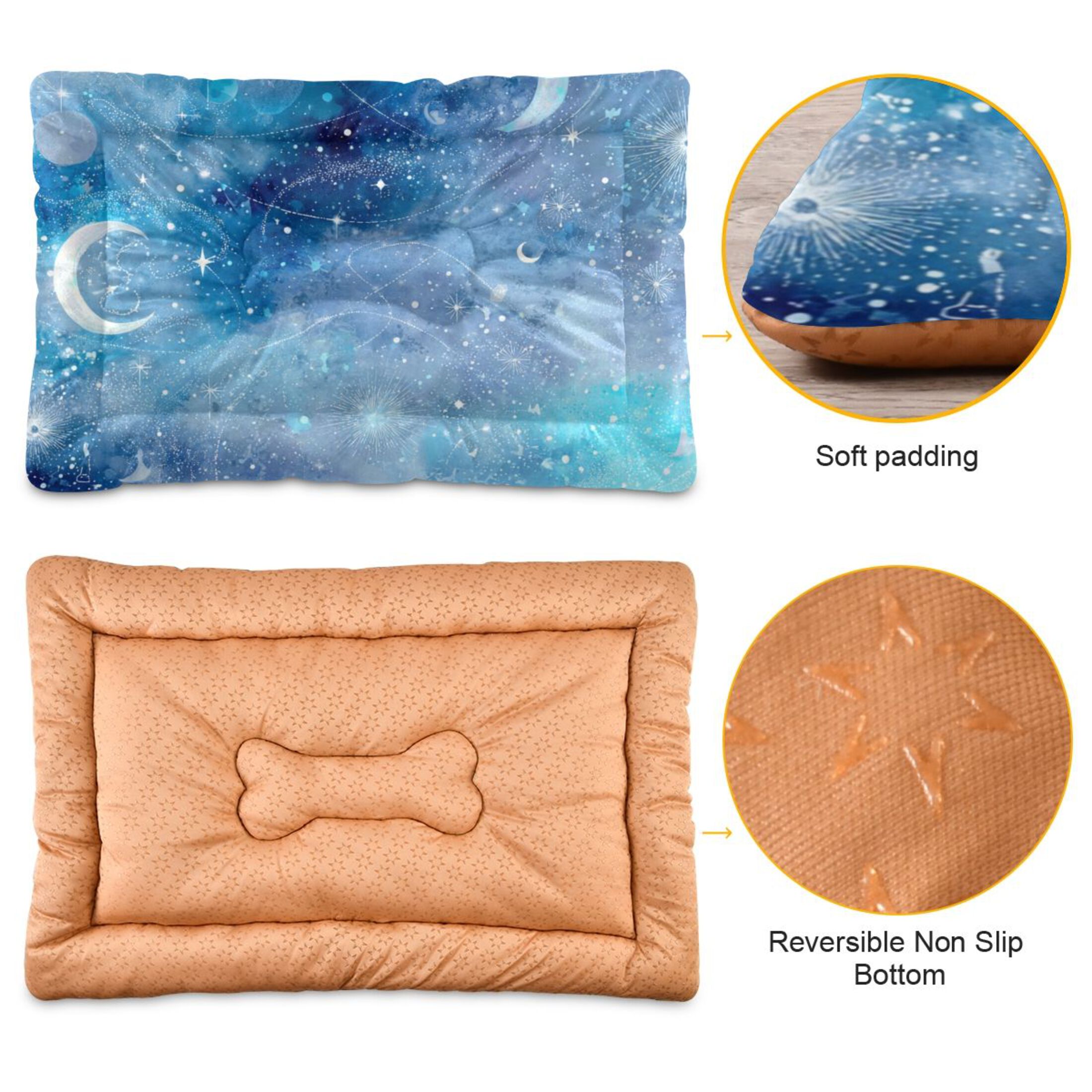 Cozy Mat Pet Bed Indoor Outdoor Warm Soft For Cat Dog Puppy(S/M) Starry Sky