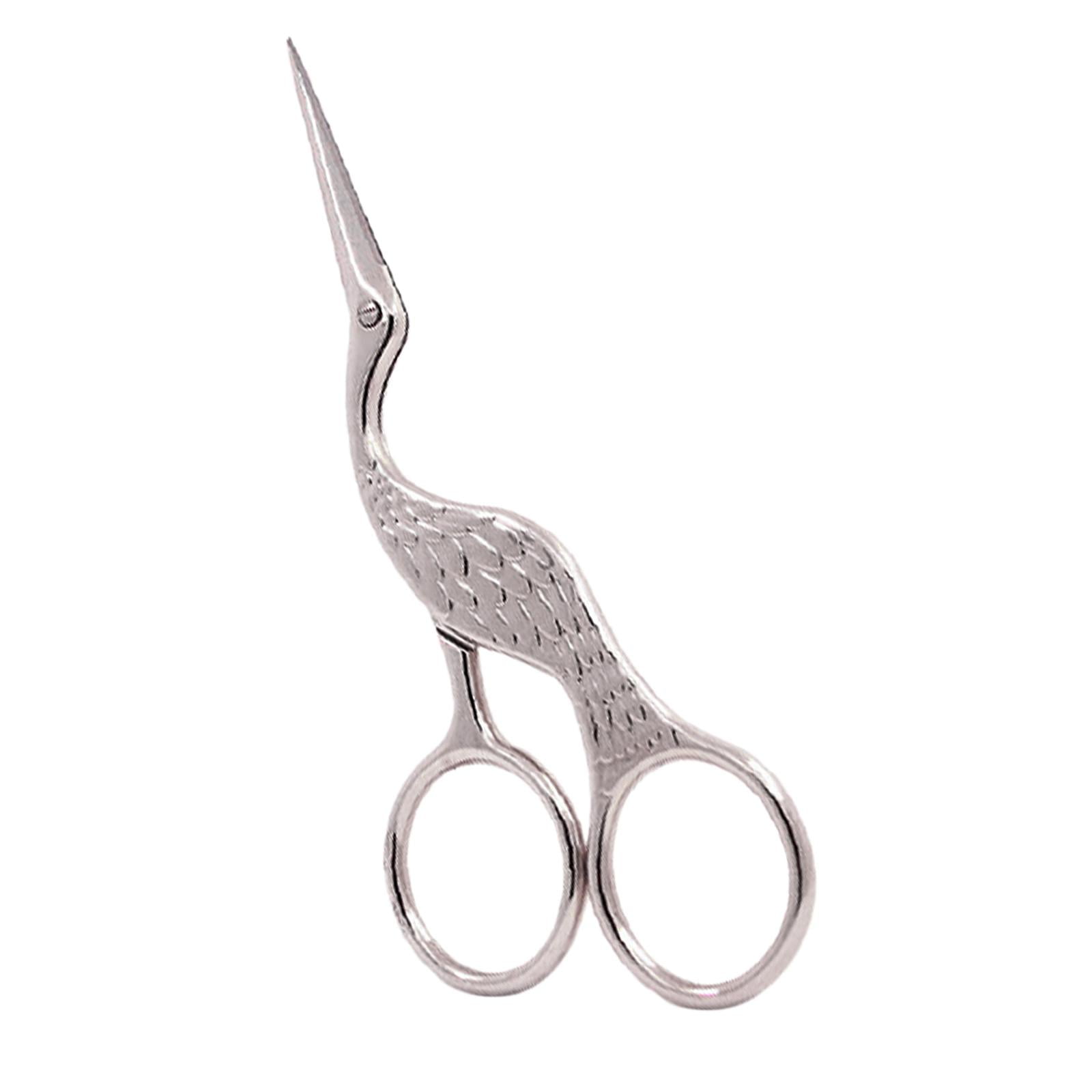 GUOOL 4x Stork Scissors, Crane Design Sewing Scissors Stainless Steel Tip Dressmaker Shears DIY- for Embroidery, Craft, Work, Art Work, 5.1 Inch