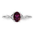 thumbnail image 5 of 14K White Gold Ring Band Birthstone (01) January Garnet (Rhodolite) Oval Red, Size 9, 5 of 5