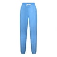 thumbnail image 5 of Women's Stripe Pants Elastic Waist Dreawstring Trousers Casual Jogger with Pockets Sky Blue 2XL, 5 of 5