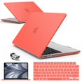 thumbnail image 1 of Funda con teclado IBENZER para MacBook Air de 13,6 pulgadas, color naranja coral, 1 of 9