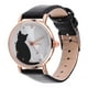 thumbnail image 1 of Reloj UKCOCO para niña, diseño de gato de dibujos animados, reloj adorable, divertido y moderno, reloj de pulsera, fácil de leer, reloj infantil con función de hora precisa (negro), 1 of 8
