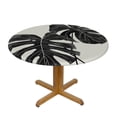 thumbnail image 3 of PIKWEEK Round Tablecloth Palm Leaves Tropical Jungle for Picnic Dining Kitchen Farmhouse White, 3 of 8