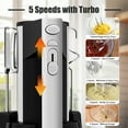 thumbnail image 3 of Bluebow Electric Hand Mixer, 5 Speed with Turbo, Kitchen Handheld Mixer with Stainless Steel Whisk, Dough Hook Attachment and Storage Base, 3 of 8