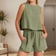 thumbnail image 1 of Conjuntos Cortos Sin Mangas Top sin mangas para mujer Conjuntos cortos Botón Suelto Moda Simple Sólido (Verde XL) Cgtredaw para Mujer Verde T S, 1 of 6