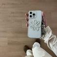 thumbnail image 6 of 3D Silver Sunflower Clear Case for iPhone 13 Pro Max with Beaded Phone Charm Chain,Retro Chic Stylish Design Soft Slim Protective Girly Gift Cover+Wristchain(iPhone 13promax 6.7"), 6 of 9