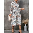 thumbnail image 4 of Vestido de manga larga para mujer Vestido plisado con cinturón elástico en la cintura para vaca Abanopi Vestido, 4 of 7
