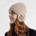 thumbnail image 6 of Domzle Winter Fleece Line Beanie Knit Hats with Ear Flaps for Men Women,Warm Thermal Stocking Caps for Outdoor Cold Weather Khaki, 6 of 6