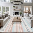 thumbnail image 3 of Non-Slip Rug Pad Rugs Watercolor Blue Pink Striped Rectangle Area Rugs 5x7Ft Soft Carpet Pads for Living Room Kids Room, Retro Lines, 3 of 9