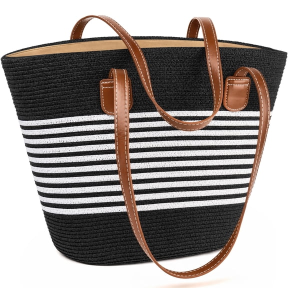 GASTROPOD Straw Beach Bag for Women Summer Boho Tote Bag Handbags Large Shoulder Purses Woven for Vacation Straw Beach Bag