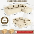 thumbnail image 2 of LEVELEVE 106" Cloud Sectional Couch - Deep Seat Modern Modular L-Shape Chaise Sofa, No Assembly Required - Upholstered for Living Room/Bedroom(Beige,Right Facing Chaise), 2 of 8